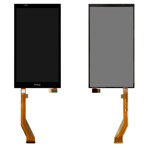 Дисплей для HTC Desire 816, чорний, без рамки, з жовтим шлейфом