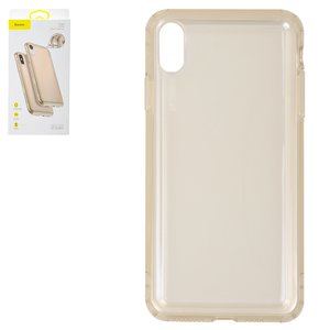 Чохол Baseus для iPhone XS Max, золотистий, прозорий, захисний, силікон, #ARAPIPH65 SF0V