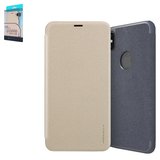 Чохол Nillkin Sparkle laser case для iPhone X, iPhone XS, золотистий, книжка, з отвором під логотип, пластик, PU шкіра, #6902048147416
