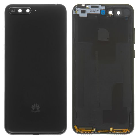 Задня панель корпуса для Huawei Y6 2018 , чорна, із склом камери, з боковою кнопкою, Original PRC , логотип Huawei