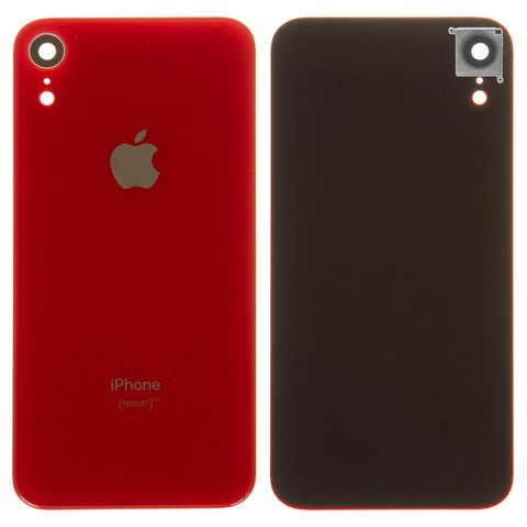 Задняя панель корпуса для iPhone XR, красная, со стеклом камеры, small hole