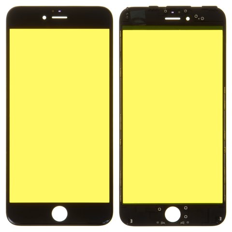 Скло корпуса для iPhone 6 Plus, з рамкою, чорне