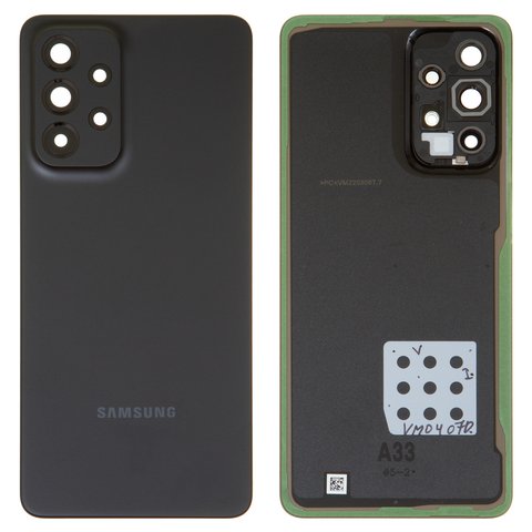 Задня панель корпуса для Samsung A326 Galaxy A32 5G, чорна, із склом камери