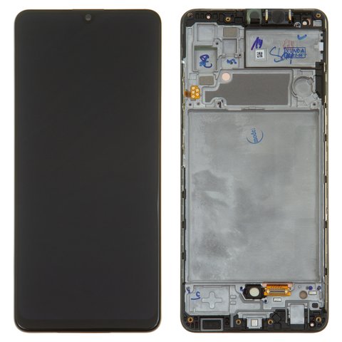 Дисплей для Samsung A325 Galaxy A32, черный, с рамкой, Оригинал переклеено стекло 