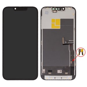 Дисплей для iPhone 13 Pro, черный, с рамкой, High Copy, без микросхемы, OLED soft 