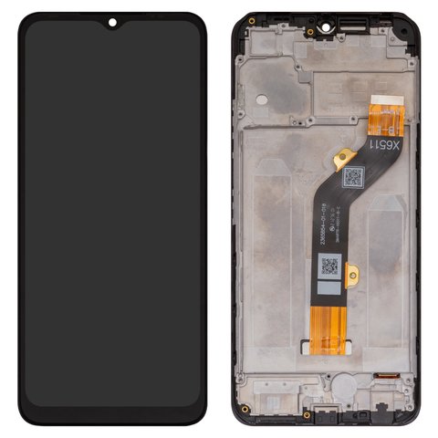 Дисплей для Infinix Smart 6 X6511 , чорний, з рамкою, High Copy, X6511B X6511 X6511E, #1540426381