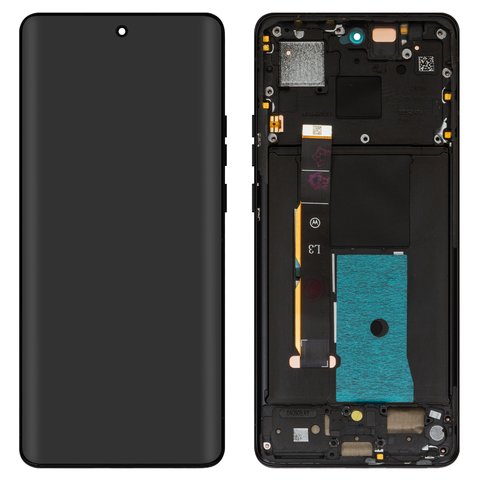 Дисплей для Motorola Edge 40, черный, с рамкой, Original PRC 