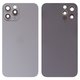 Задняя панель корпуса для iPhone 12 Pro, серая, со стеклом камеры, small hole, graphite
