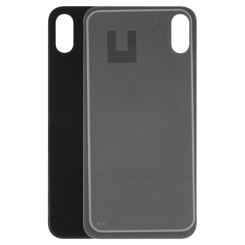 Housing Back Cover compatible with iPhone X, black, need to remove the camera glass, HC, small hole 