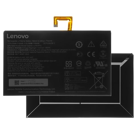 Batería L14D2P31 puede usarse con Lenovo Tab 2 X30F A10 30, Li Polymer, 3.8 V, 7000 mAh, Original PRC 