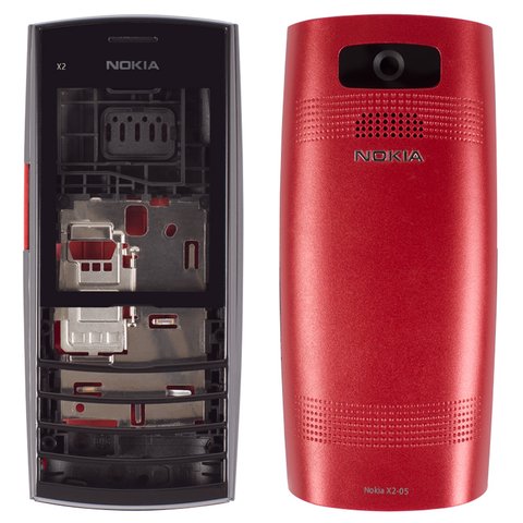 Housing compatible with Nokia X2 05, High Copy, red 