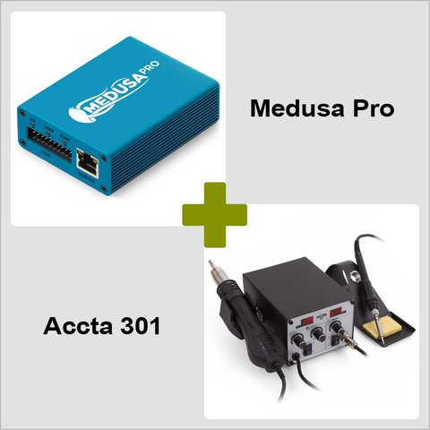 Программатор Medusa Pro Box + Термовоздушная паяльная станция Accta 301 220В  Комбо
