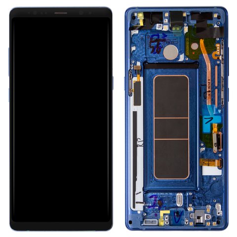 Pantalla LCD puede usarse con Samsung N950F Galaxy Note 8, azul, con marco, Original PRC , deep sea Blue, original glass