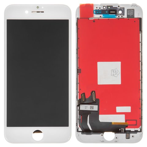 LCD compatible with iPhone 7, white, with frame, AAA, Tianma, with camera and proximity sensor plastics 