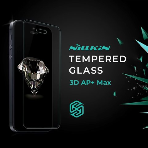 Tempered Glass Screen Protector Nillkin 3D AP+ Pro compatible with Huawei P10, 0,23 mm 9H, Pet Soft, 5D Full Glue, white, the layer of glue is applied to the entire surface of the glass  #6902048141360