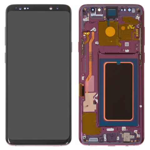 LCD compatible with Samsung G965 Galaxy S9 Plus, purple, with frame, original change glass  , lilac purple 