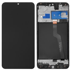 Pantalla LCD puede usarse con Samsung A105 Galaxy A10, negro, con marco, original vidrio reemplazado 