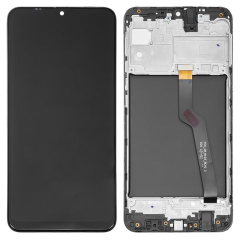 LCD compatible with Samsung M105 Galaxy M10, black, with frame, Original PRC , original glass 