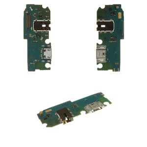 Шлейф для Samsung A022F Galaxy A02, коннектора наушников, коннектора зарядки, с микрофоном, с компонентами, Original PRC , плата зарядки