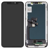 LCD compatible with iPhone X, (black, with frame, AAA, (TFT), ZY, LTPS FHD)