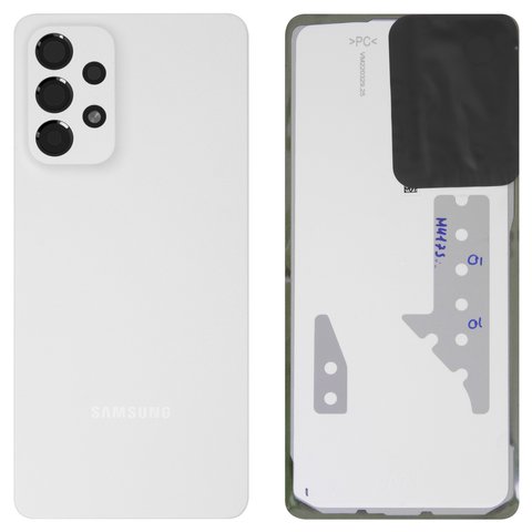 Housing Back Cover compatible with Samsung A736 Galaxy A73 5G, white, with camera lens 