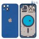 Корпус для iPhone 13, синий, с держателем SIM-карты, с боковыми кнопками, blue