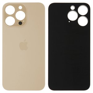 Housing Back Cover compatible with iPhone 13 Pro, golden, no need to remove the camera glass, Gold, big hole 