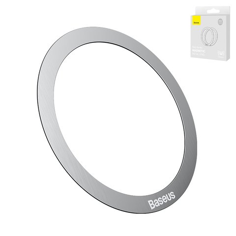 Металлическ пластины Baseus Halo Series, серебристая, кольцо, клейкая основа, металл, 2 шт., MagSafe, #PCCH000012
