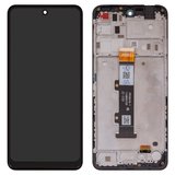 Pantalla LCD puede usarse con Motorola Moto E32s, negro, con marco, High Copy
