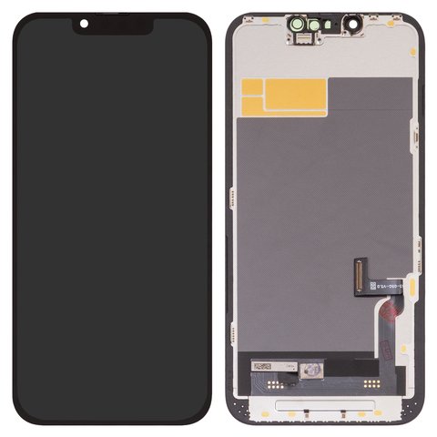 LCD compatible with iPhone 13, black, with frame, HC, without error, OLED , DD OLED OEM soft, diagnosable 