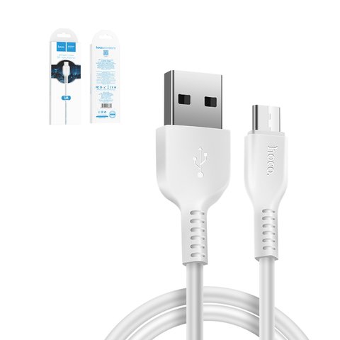 USB дата кабель Hoco X20, USB тип C, USB тип A, 100 см, 2,4 А, белый