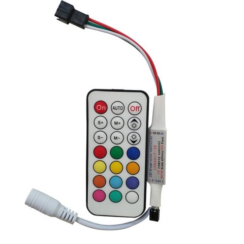 LED Controller with IR Remote Control LED2017 IR RGB, WS2811, WS2812, WS2813, 5 24 V 