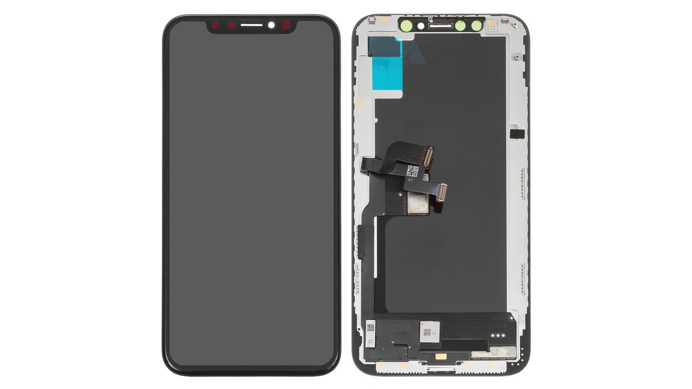 LCD compatible with iPhone XS Max, (black, with frame, AAA, (OLED), ZY OEM  hard) - GsmServer