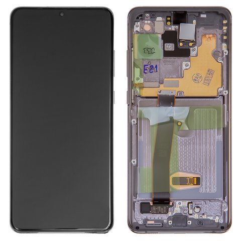 LCD compatible with Samsung G988 Galaxy S20 Ultra, gray, with frame, Original PRC , cosmic grey 