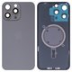 Housing Back Cover compatible with iPhone 15 Pro Max, (gray, with camera lens, PRC, natural titanium)