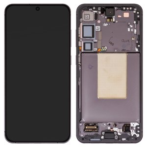 LCD compatible with Samsung S926 Galaxy S24 Plus, black, with frame, Original PRC  
