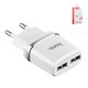 Adaptador de red Hoco C12, 12 W, blanco, sin cable, 2 puertos, #6957531047759