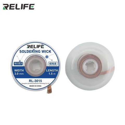 Malla para desoldar RELIFE RL 3015, Ancho 3.0 mm, L 1.5 m