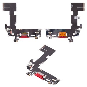 Cable flex puede usarse con iPhone 13, del conector de carga, rojo, con micrófono, HC