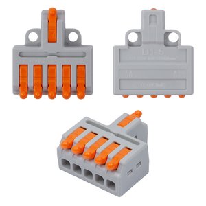Клема швидкого монтажу D1 5, прохідна, 0,08–2.5 мм², 250 В, 32A