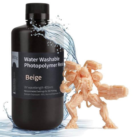 Фотополимерная смола для 3D принтера ELEGOO Beige водосмываемая , 1 кг