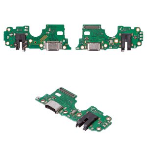 Шлейф для Oppo A55 5G, коннектора наушников, коннектора зарядки, с микрофоном, Сopy, плата зарядки