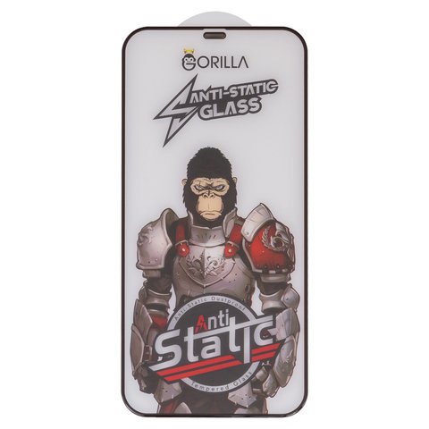 Защитное стекло для Apple iPhone 12 Pro Max, совместимо с чехлом, Full Glue, Anti Static, черный, gorilla