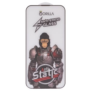 Защитное стекло для Apple iPhone 14 Pro Max, iPhone 15 Plus, iPhone 16 Plus, совместимо с чехлом, Full Glue, Anti Static, черный, gorilla