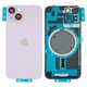 Задня панель корпуса для iPhone 14, фіолетова, із склом камери, purple
