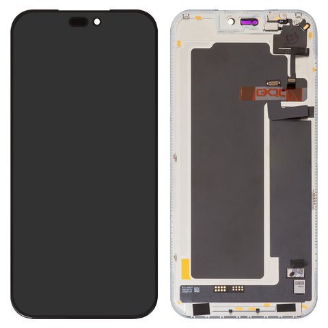 Дисплей для iPhone 17 Pro Max, чорний, з рамкою, High Copy, без помилки, Super OLED , GX OEM soft, 120Hz