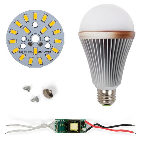 Juego de piezas para armar lámpara LED regulable SQ-Q24 5730 9 W (luz blanca cálida, E27)