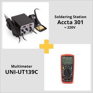 Combo: Accta 301 Hot Air Rework Station + UNI-T UT139C Digital Multimeter Combo: Accta 301 Hot Air Rework Station + UNI-T UT139C Digital Multimeter